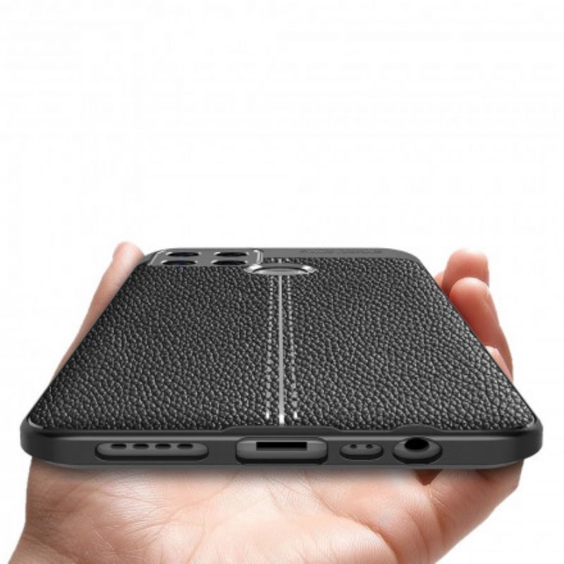 Kryt Oppo A15 Leather Effect Litchi Double Line