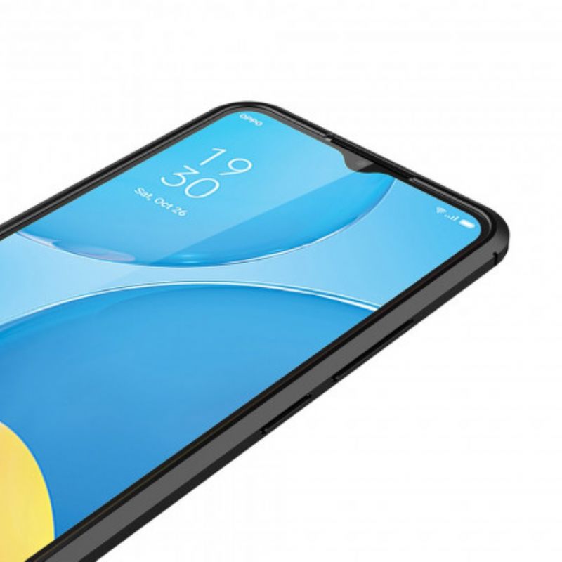 Kryt Oppo A15 Leather Effect Litchi Double Line