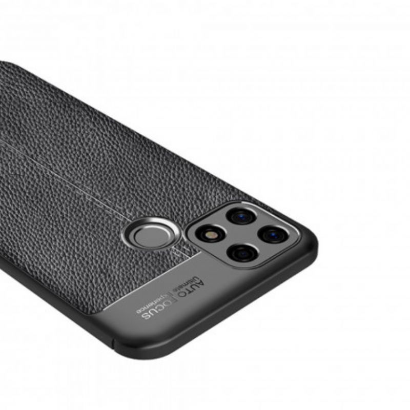 Kryt Oppo A15 Leather Effect Litchi Double Line