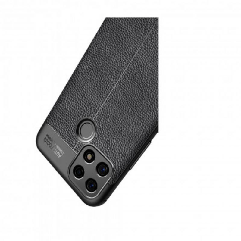 Kryt Oppo A15 Leather Effect Litchi Double Line