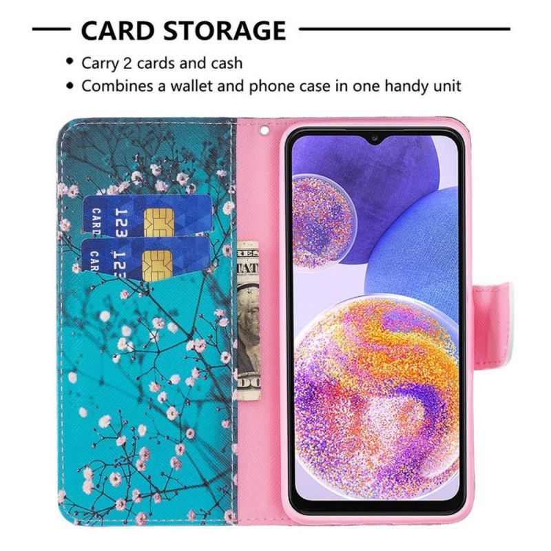 Kožené Puzdro Samsung Galaxy M23 5G Dekorácia Stromčeka