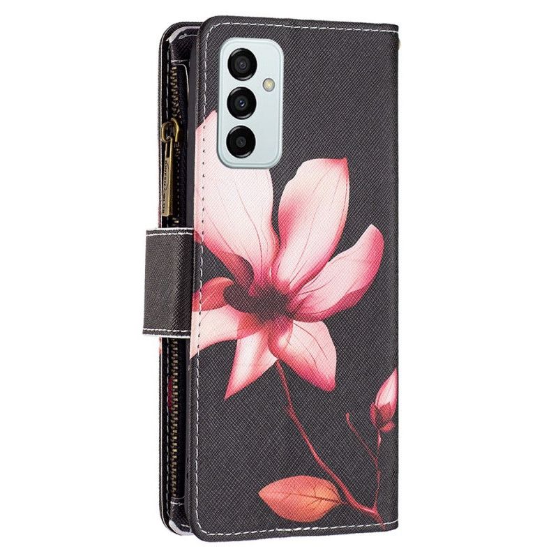 Kožené Puzdro Samsung Galaxy M23 5G Kvetina Kabelky A Šnúrky