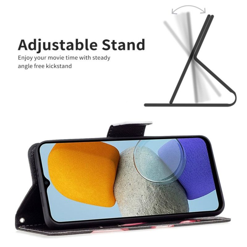 Kožené Puzdro Samsung Galaxy M23 5G Ružový Kvet
