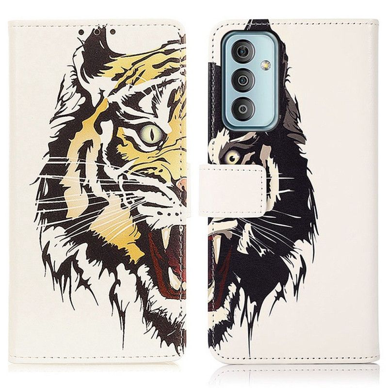 Peňaženkový Kryt Samsung Galaxy M23 5G Divoký Tiger
