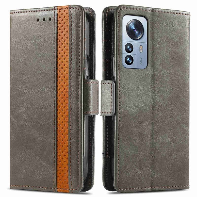 Kožené Puzdro Xiaomi 12T / 12T Pro Dvojfarebná Dvojitá Spona