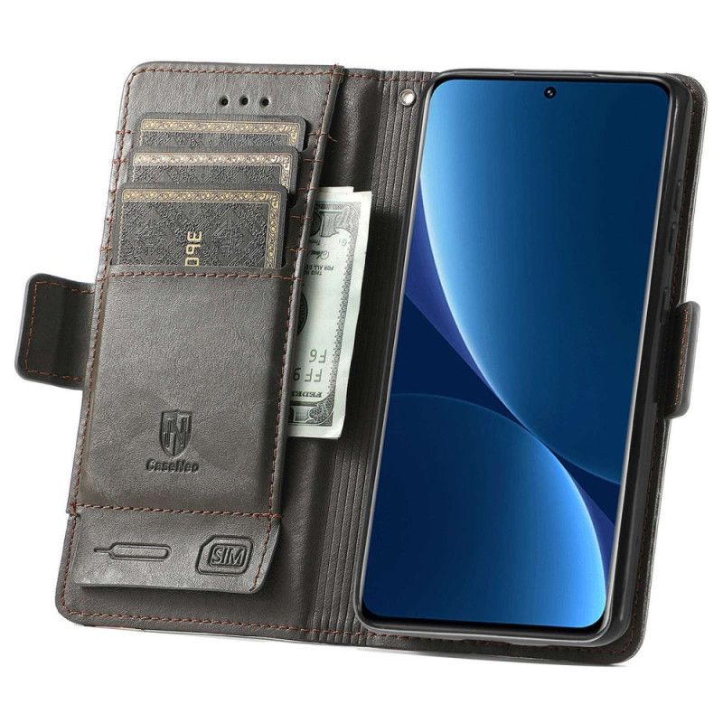 Kožené Puzdro Xiaomi 12T / 12T Pro Dvojfarebná Dvojitá Spona