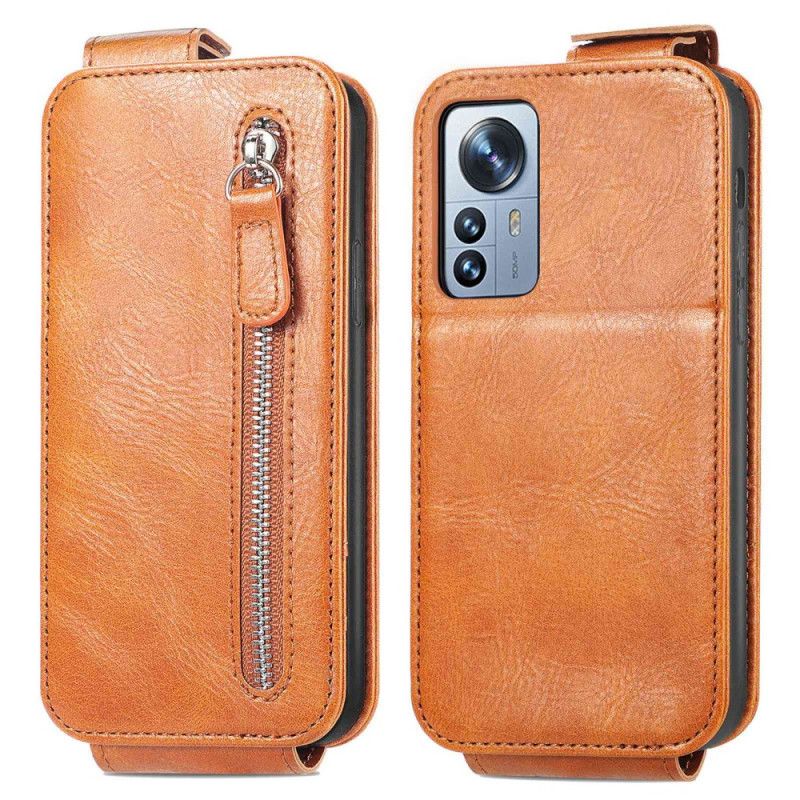 Kožené Puzdro Xiaomi 12T / 12T Pro Flipové Puzdro Peňaženka Na Mince S Vertikálnou Klapkou