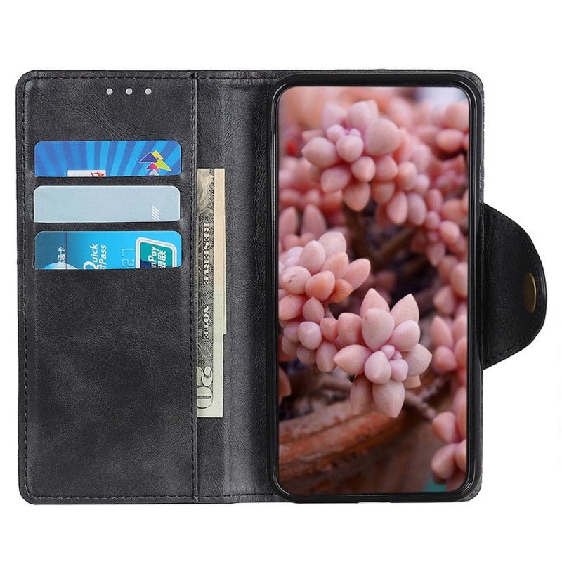 Kožené Puzdro Xiaomi 12T / 12T Pro Magnetický Gombík Z Umelej Kože