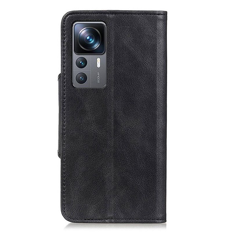 Kožené Puzdro Xiaomi 12T / 12T Pro Magnetický Gombík Z Umelej Kože