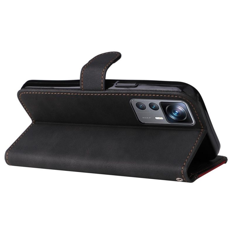 Kožené Puzdro Xiaomi 12T / 12T Pro Trojfarebný Remienok