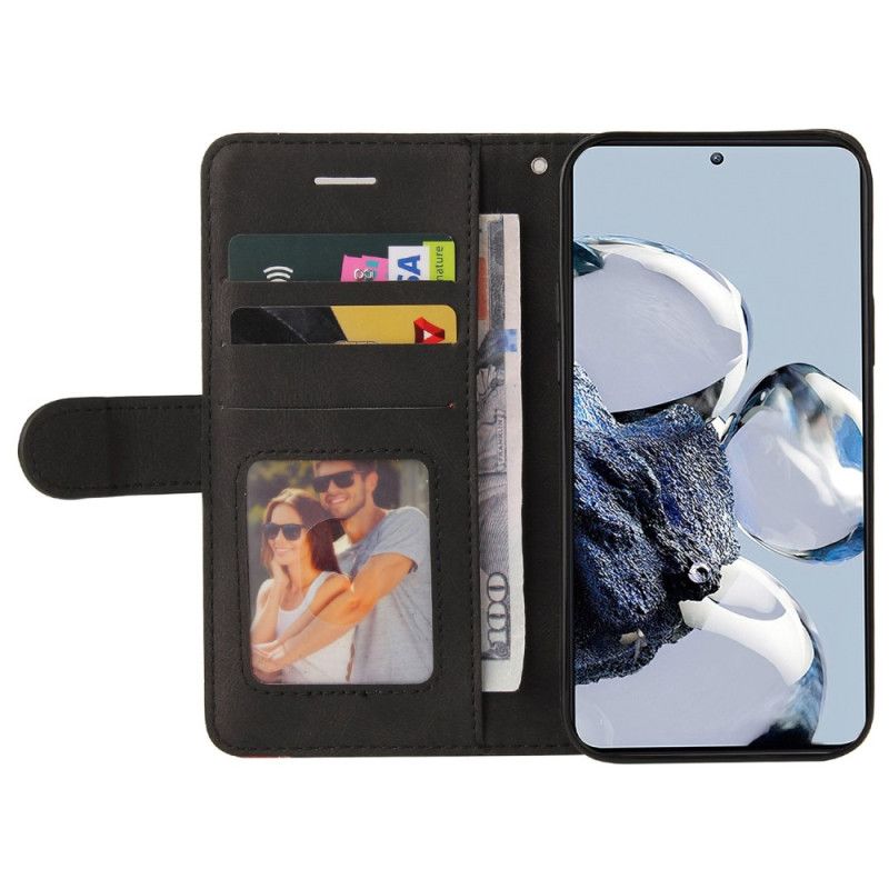 Peňaženkový Kryt Xiaomi 12T / 12T Pro Dvojfarebný Remienok