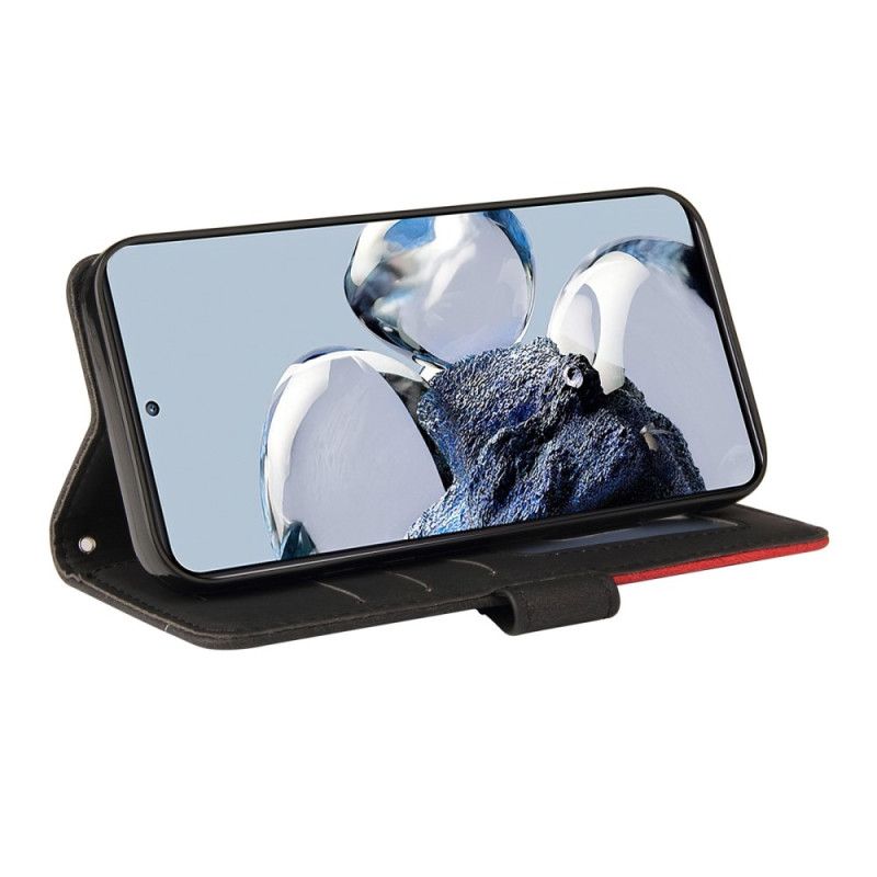 Peňaženkový Kryt Xiaomi 12T / 12T Pro Dvojfarebný Remienok