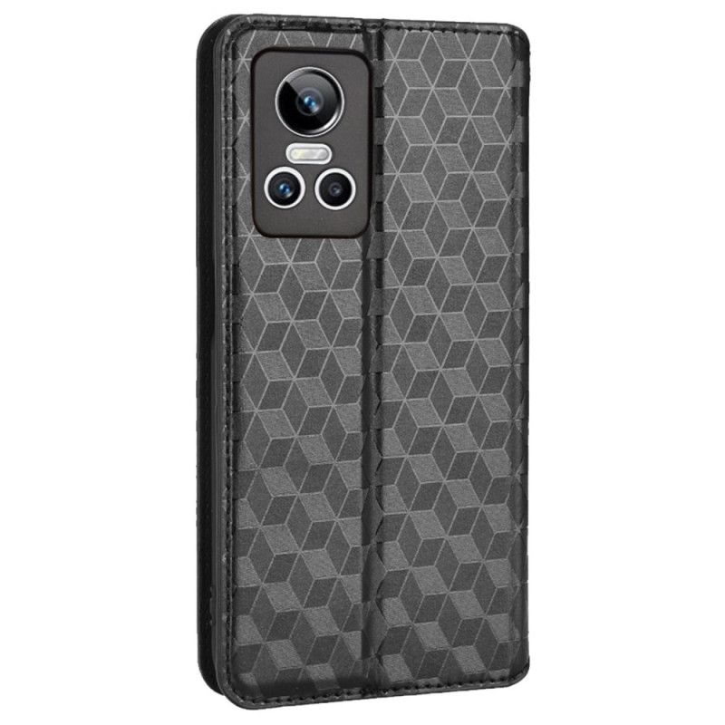 Flipové Puzdro Realme GT Neo 3 Kožené Puzdro Kockované Vzory