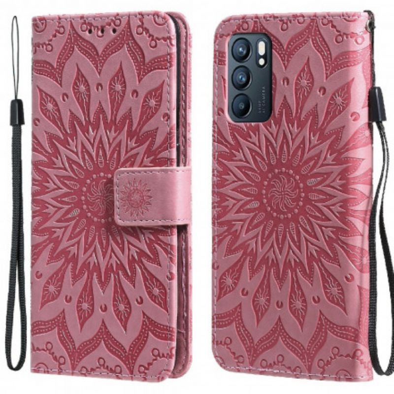 Kožené Puzdro Oppo Reno 6 5G Slnečný Kvet