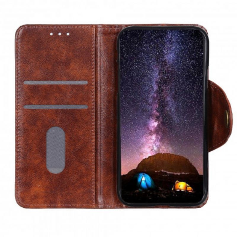 Kožené Puzdro Oppo Reno 6 5G Vintage Gombík Z Umelej Kože