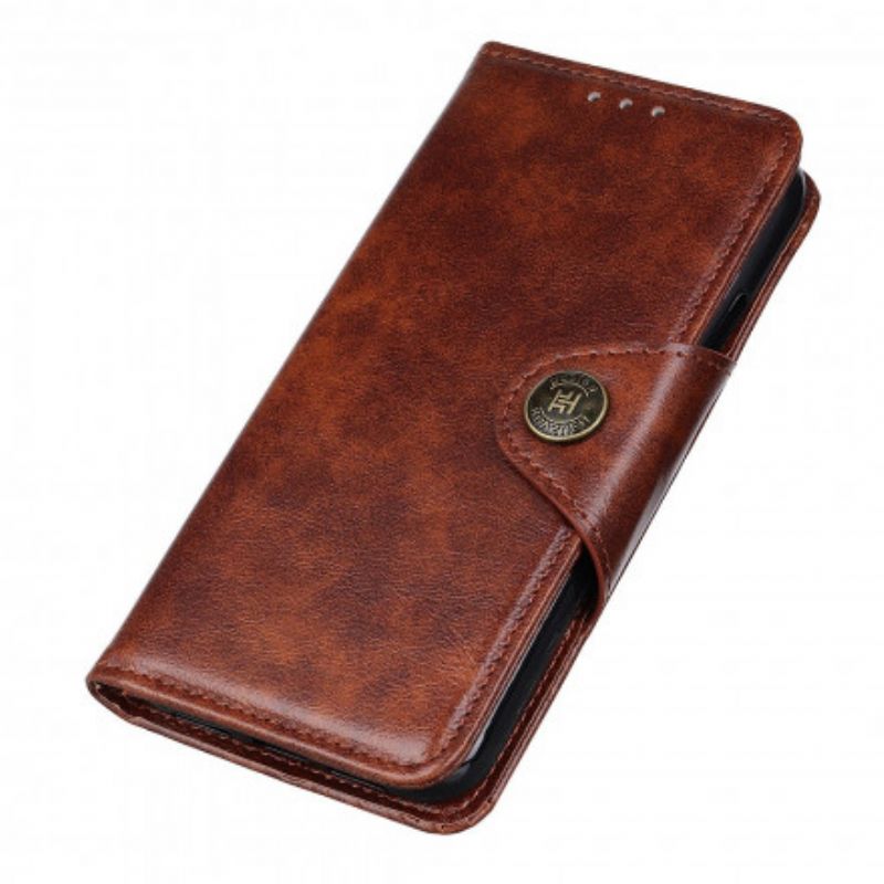 Kožené Puzdro Oppo Reno 6 5G Vintage Gombík Z Umelej Kože