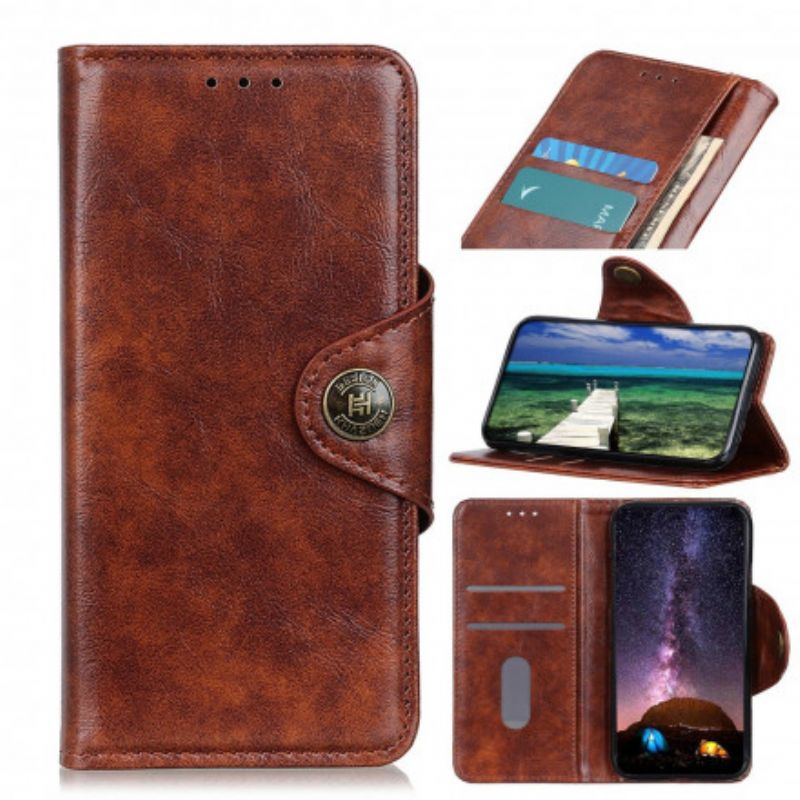 Kožené Puzdro Oppo Reno 6 5G Vintage Gombík Z Umelej Kože