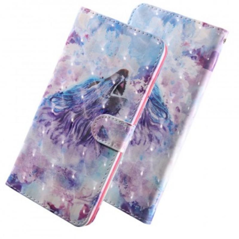Flipové Puzdro Samsung Galaxy A50 Akvarel Vlk
