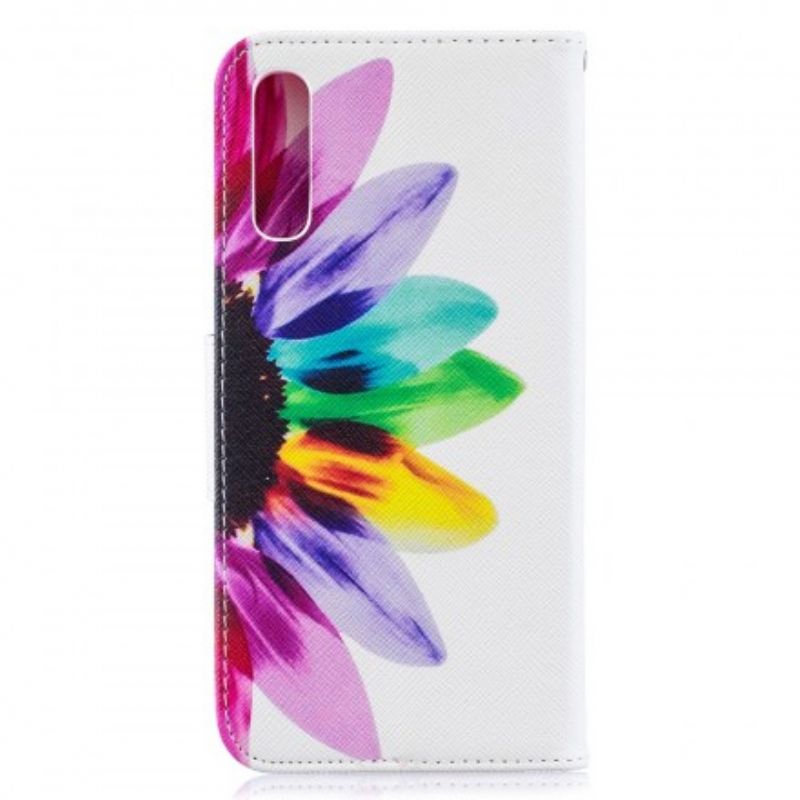 Kožené Puzdro Samsung Galaxy A50 Akvarelový Kvet