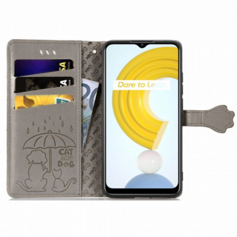Kožené Puzdro Realme C21 Animované Zvieratá