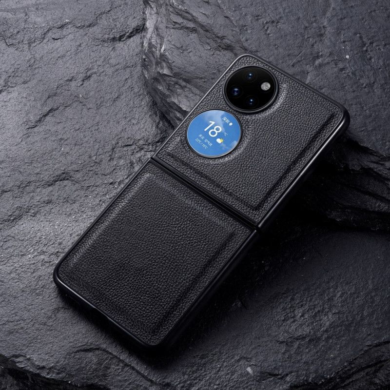 Kryt Huawei P50 Pocket Dizajn Z Pravej Kože