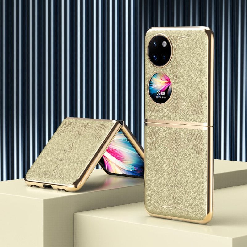 Kryt Huawei P50 Pocket Retro Kvetinová Umelá Koža