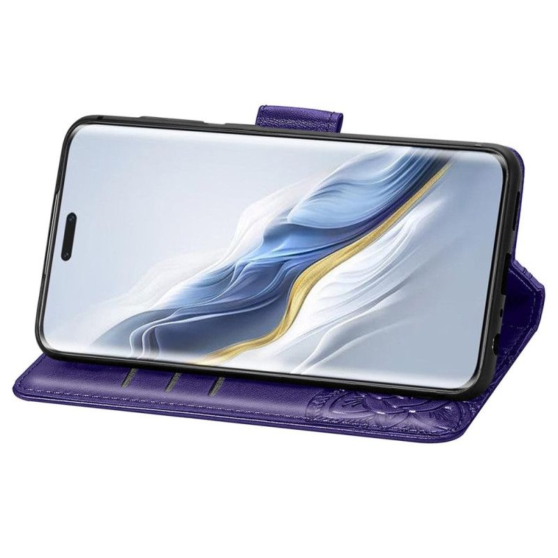 Kožené Puzdro Honor Magic 6 Pro Kryt Na Mobil Barokový Motýľ