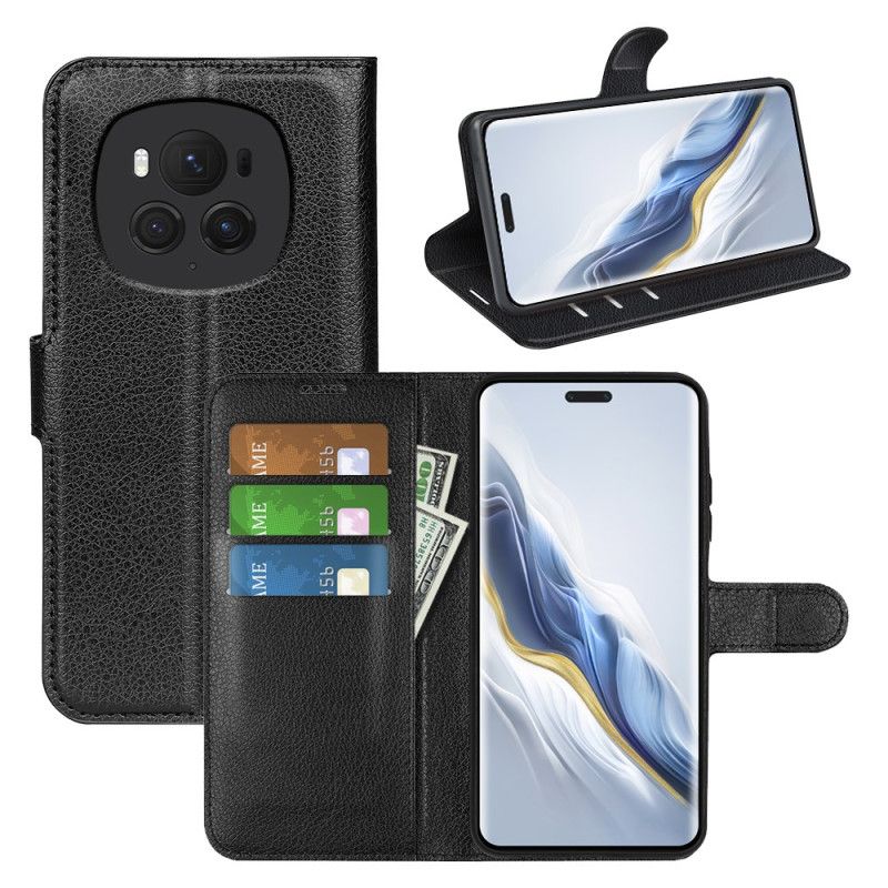 Kožené Puzdro Honor Magic 6 Pro Kryt Na Mobil Klasická Umelá Koža Litchi