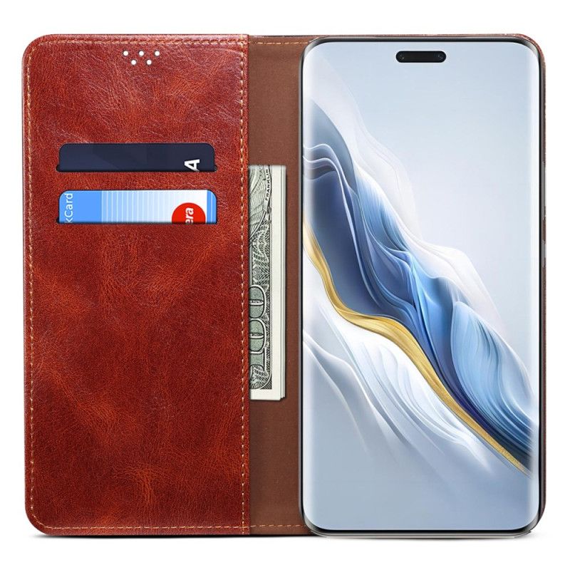 Kožené Puzdro Na Honor Magic 6 Pro Voskovaná Imitácia Kože