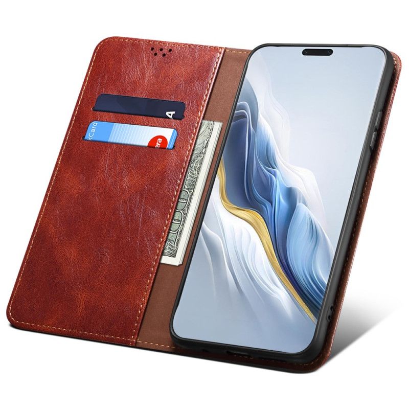 Kožené Puzdro Na Honor Magic 6 Pro Voskovaná Imitácia Kože