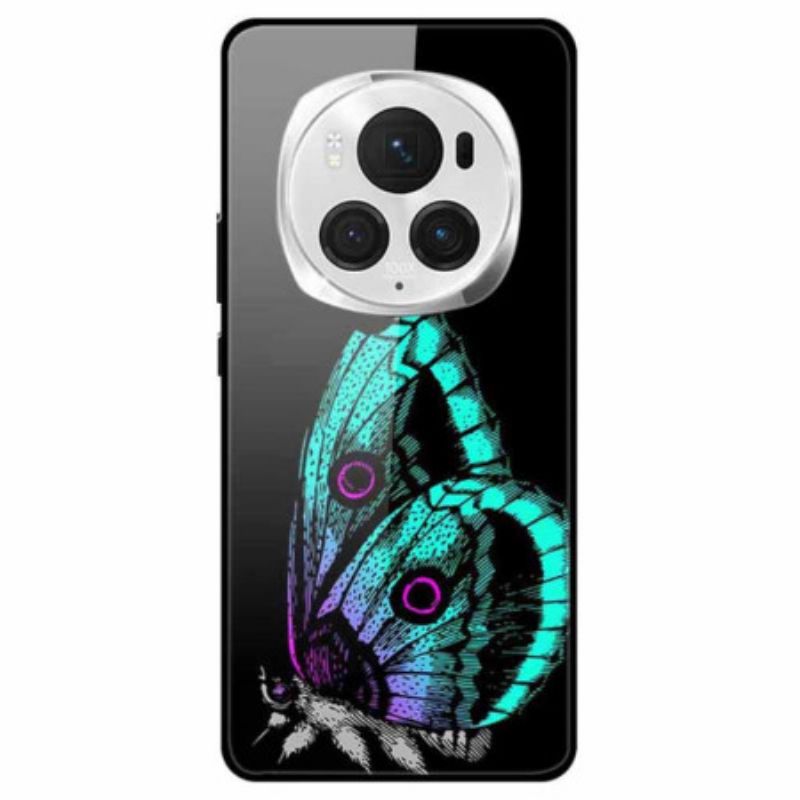 Kryt Honor Magic 6 Pro Svetlozelené Motýľové Tvrdené Sklo