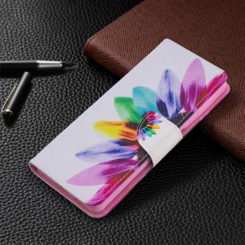 Kožené Puzdro Samsung Galaxy S21 Ultra 5G Akvarelový Kvet