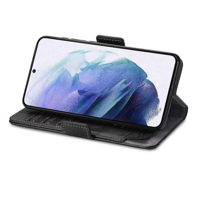 Kožené Puzdro Samsung Galaxy S21 Ultra 5G Dvojfarebná Dvojitá Spona Caseneo