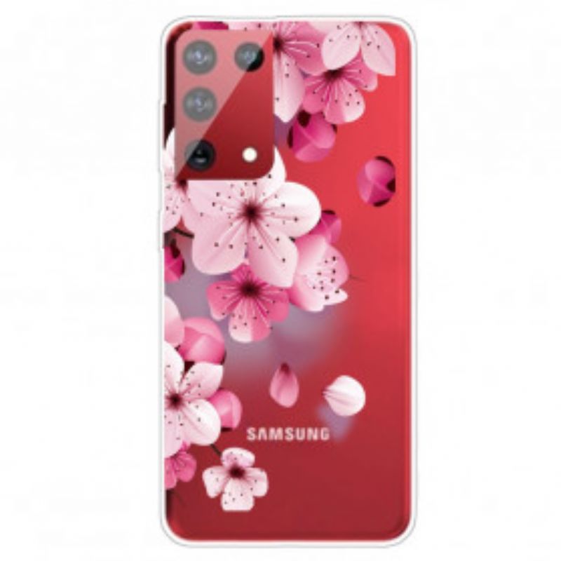 Kryt Samsung Galaxy S21 Ultra 5G Malé Ružové Kvety