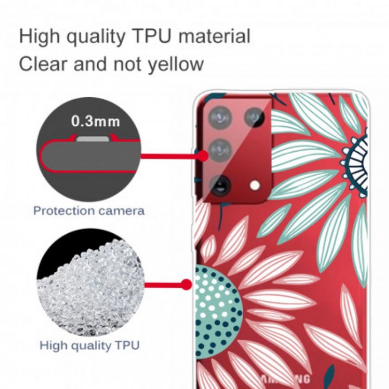 Kryt Samsung Galaxy S21 Ultra 5G Transparentný Jeden Kvet