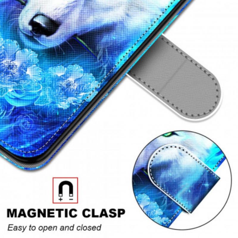 Peňaženkový Kryt Samsung Galaxy S21 Ultra 5G Čarovný Vlk