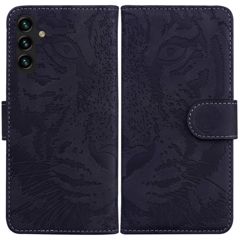 Kožené Puzdro Samsung Galaxy A14 / A14 5G Odtlačok Tigra