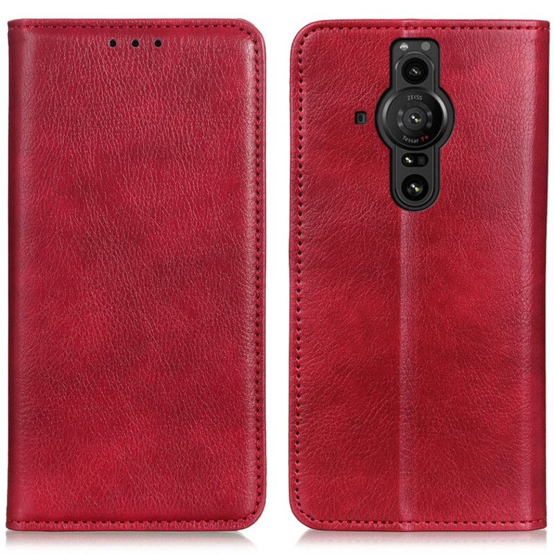 Flipové Puzdro Sony Xperia Pro-I Kožené Puzdro Liči Štiepaná Koža