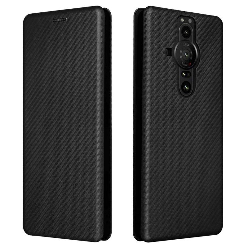 Flipové Puzdro Sony Xperia Pro-I Kožené Puzdro Uhlíkové Vlákno