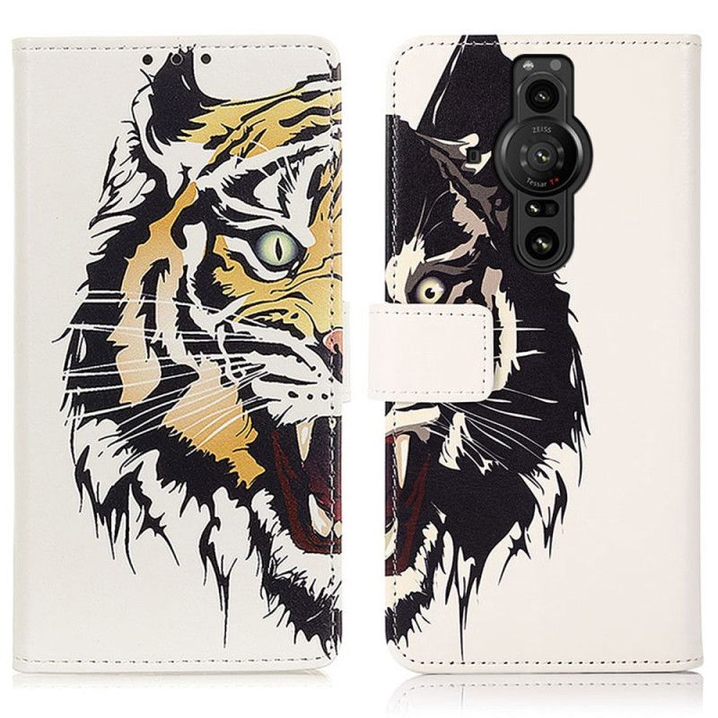 Kožené Puzdro Sony Xperia Pro-I Divoký Tiger