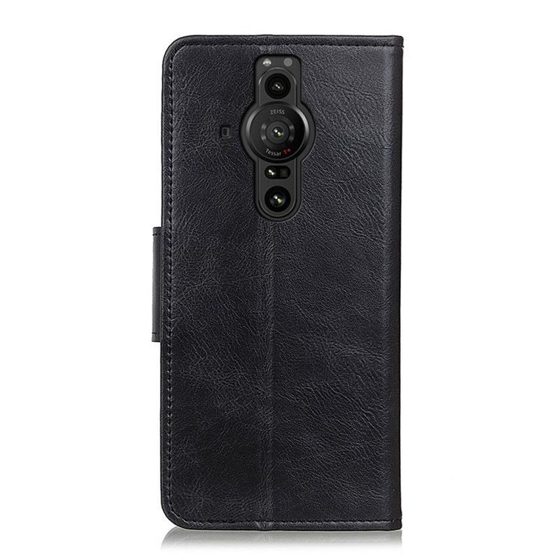 Peňaženkový Kryt Sony Xperia Pro-I Obojstranná Spona S Koženým Efektom