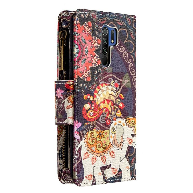 Flipové Puzdro Xiaomi Redmi 9 Vrecko Na Zips Slona