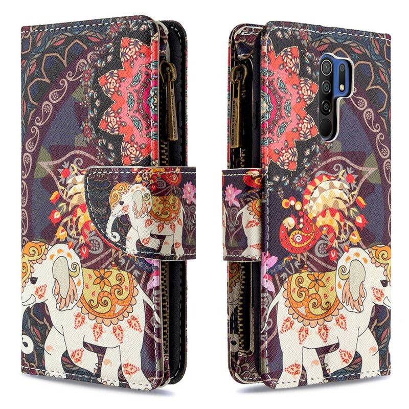 Flipové Puzdro Xiaomi Redmi 9 Vrecko Na Zips Slona