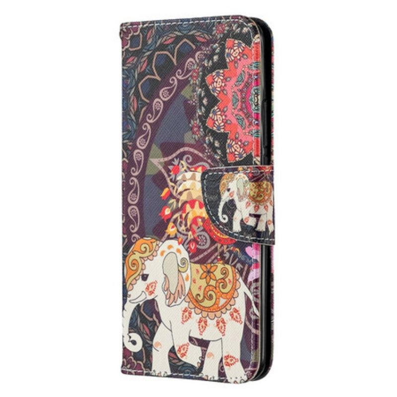 Kožené Puzdro Xiaomi Redmi 9 Indické Slony