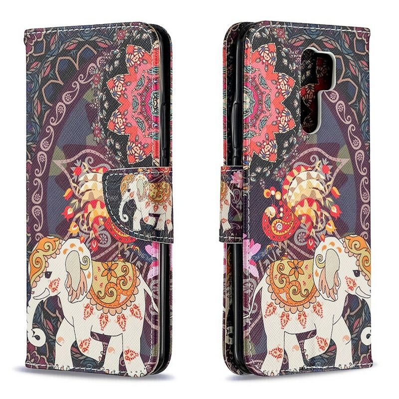 Kožené Puzdro Xiaomi Redmi 9 Indické Slony
