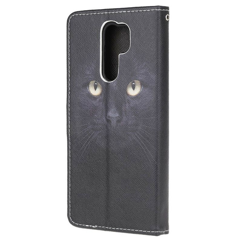 Kožené Puzdro Xiaomi Redmi 9 Strappy Black Cat Eyes