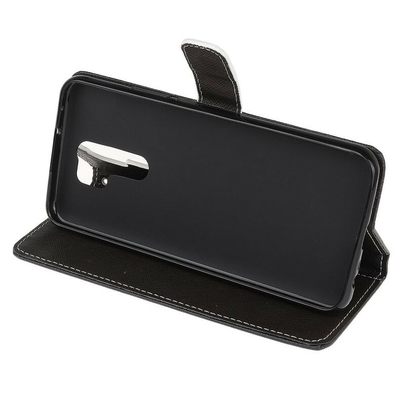 Kožené Puzdro Xiaomi Redmi 9 Strappy Black Cat Eyes
