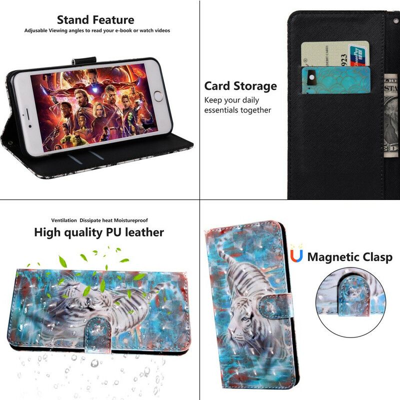 Kožené Puzdro Xiaomi Redmi 9 Tiger Vo Vode