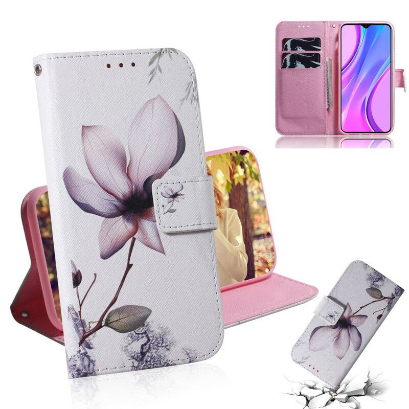 Peňaženkový Kryt Xiaomi Redmi 9 Kvet Dusty Pink