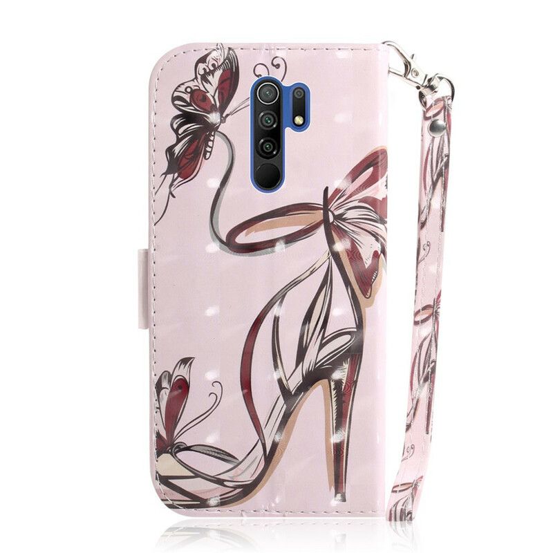 Peňaženkový Kryt Xiaomi Redmi 9 Popruhová Pumpa